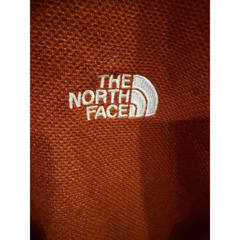 The North Face Mens Quarter Zip Fleece Pullover Burnt Orange Textured Gorpcore M